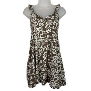 Vintage Y2K Aeropostale Babydoll Fit Brown Floral Ruffle Sleeve Top Fairy Whimsy